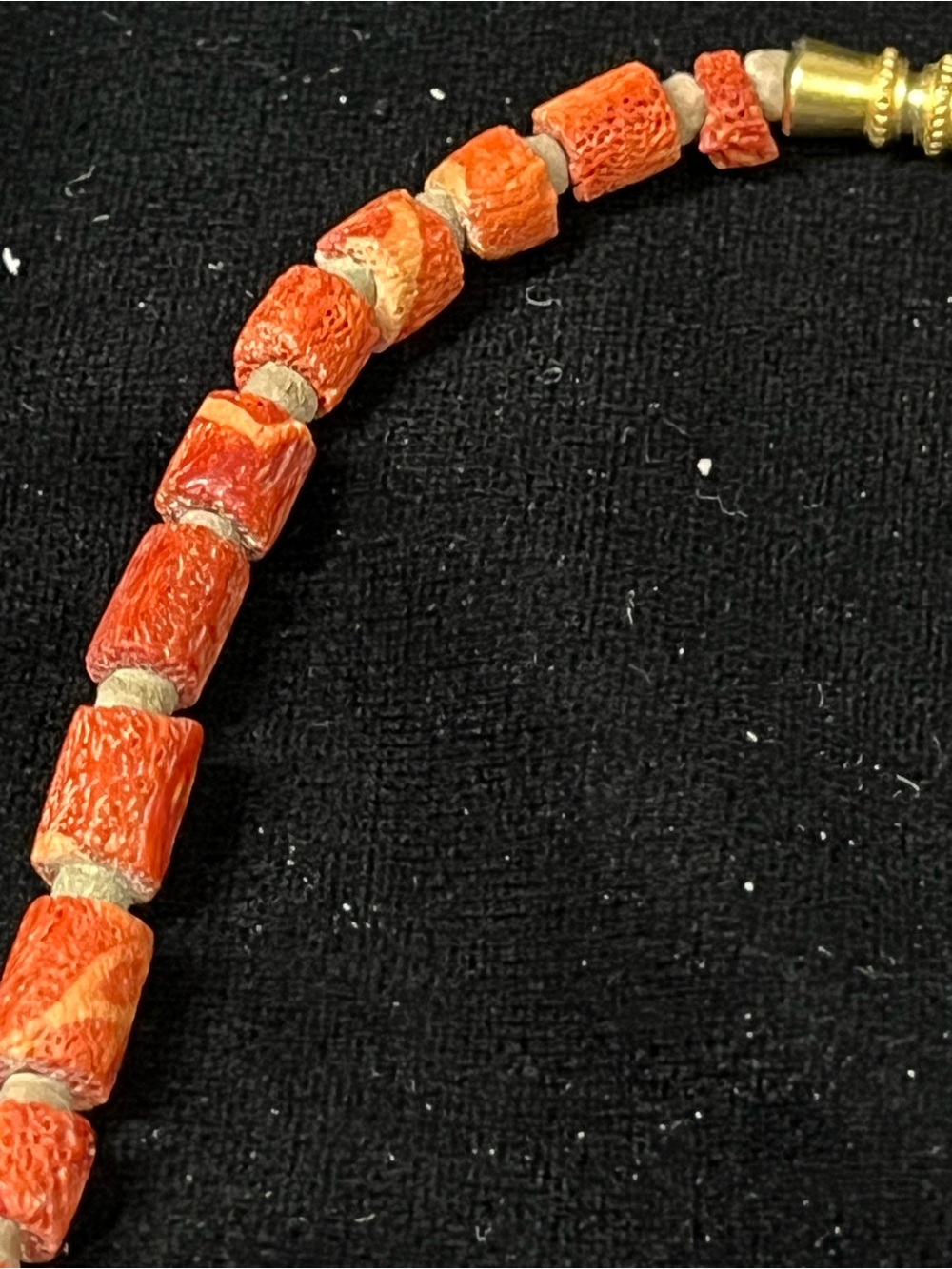 Vintage Natural Coral & Jasper 15" African Trade Bead Necklace 1785 - Picture 5 of 6